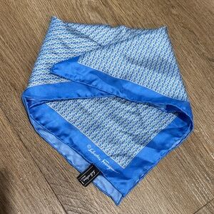 Salvatore Ferragamo Patterned Blue Scarf